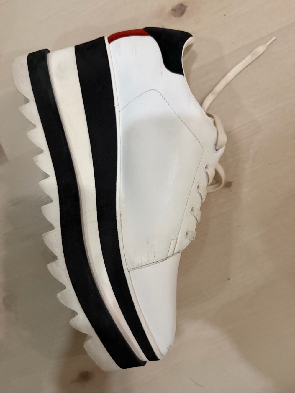 Stella McCartney White Derby Shoes with Black Trim - slight damage